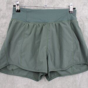 Lululemon Shorts Womens 6 Sage Green Lined Hidden Pocket Athletic Running LW7AEO